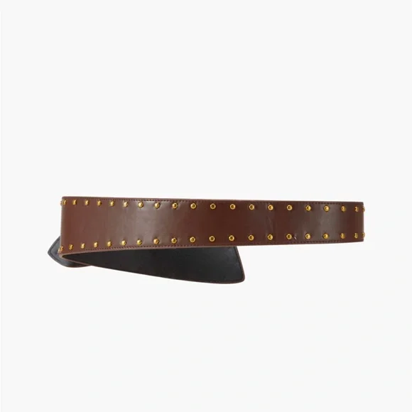 NIB: Brown Wide Feax Leather Belt (fits 71-91 cm) - Picture 3 of 5